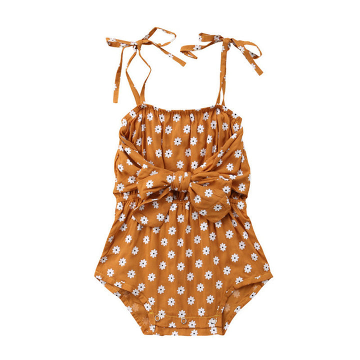 Leora Sommer Strampler Neugeborene Baby Girl Gurt Bowknot Florale Strampler Polka Dot Jumpsuit Outfits Sunsuit