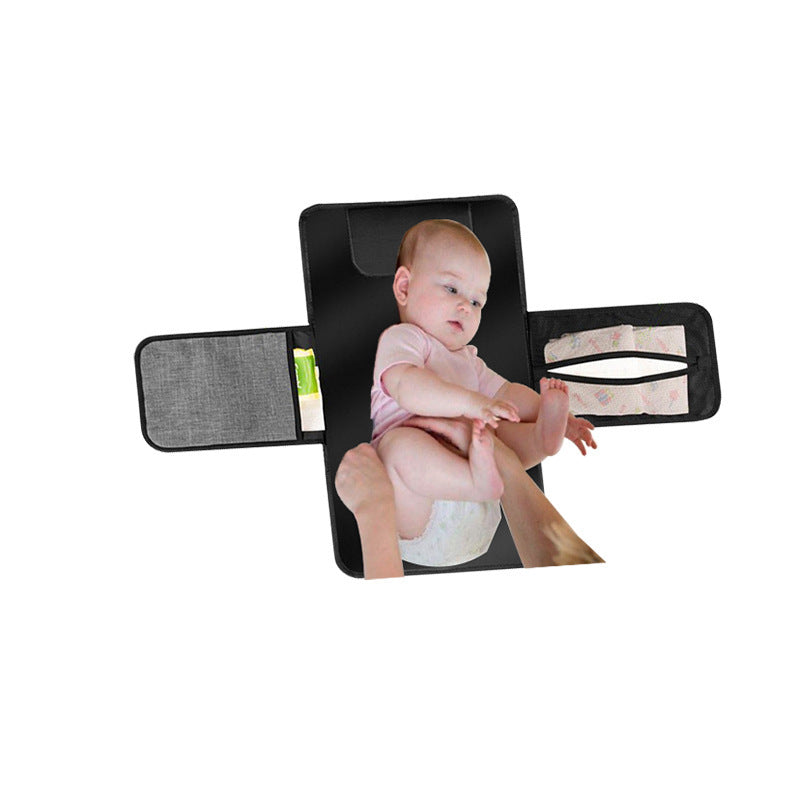 Vauva kannettava taitettava pestävä kompakti matkustusvaippa vaippa Mat Mat Vedenpitävä vauvan lattiamato Muutos Play Mat & Storage -pussi