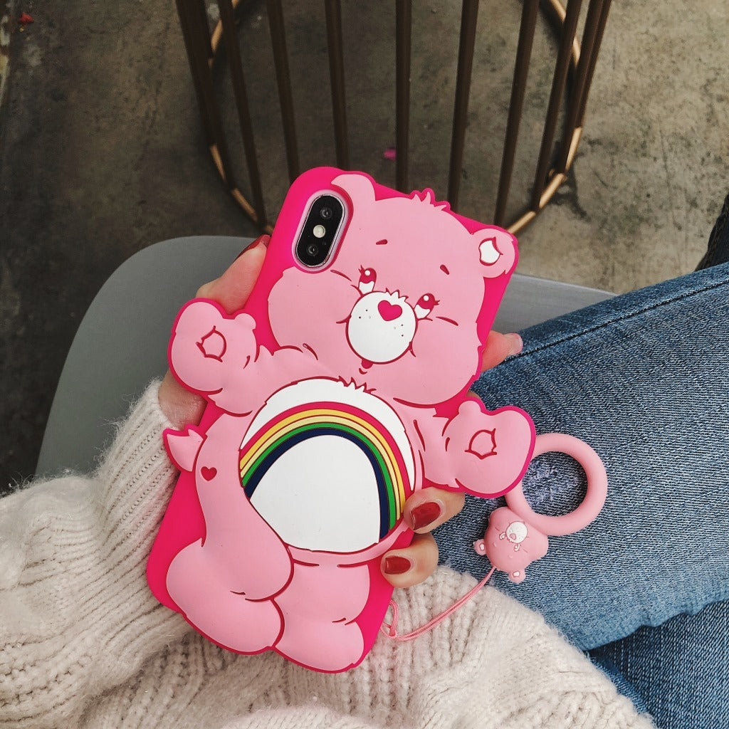 Tecknad regnbågsbjörn mobiltelefonfodral