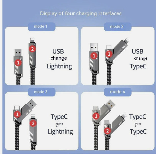 Four-in-one Fast Charge Data Cable