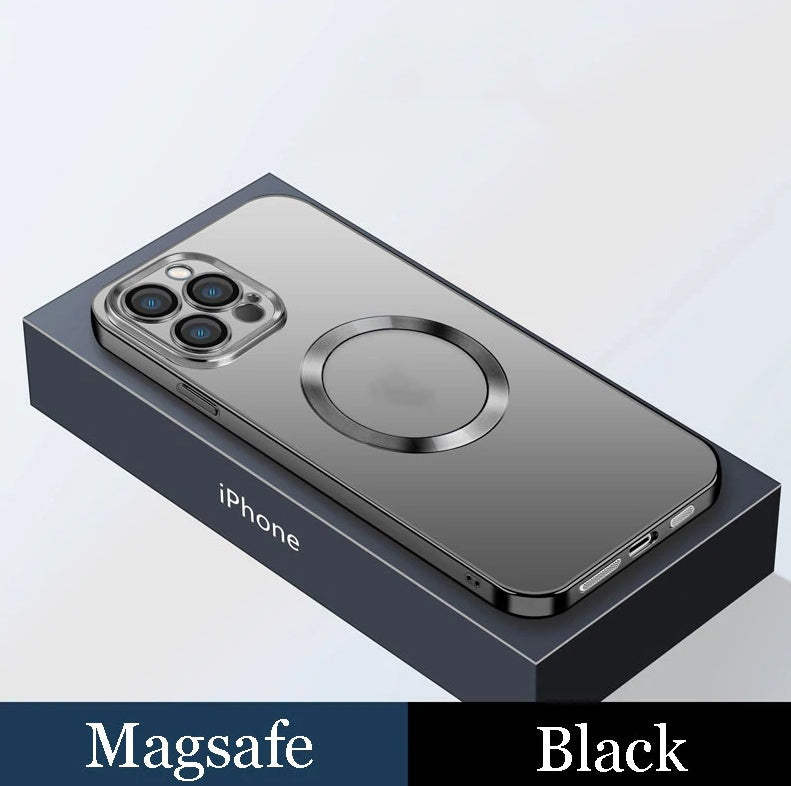 Electroplating Dust Net draadloos opladen Magsafe magnetische mobiele telefoonhoes