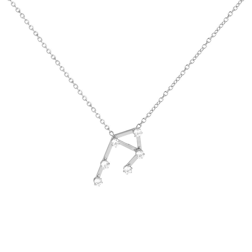 Diamond Guard Titanium Steel Clavicle Chain Twelve Constellations Colar