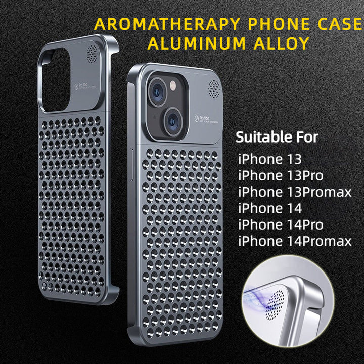 Étui de téléphone en alliage en aluminium pour 14 13 Pro Max Plus dissipation de chaleur creuse Anti-automne Full Body Shockproof Phone Cove