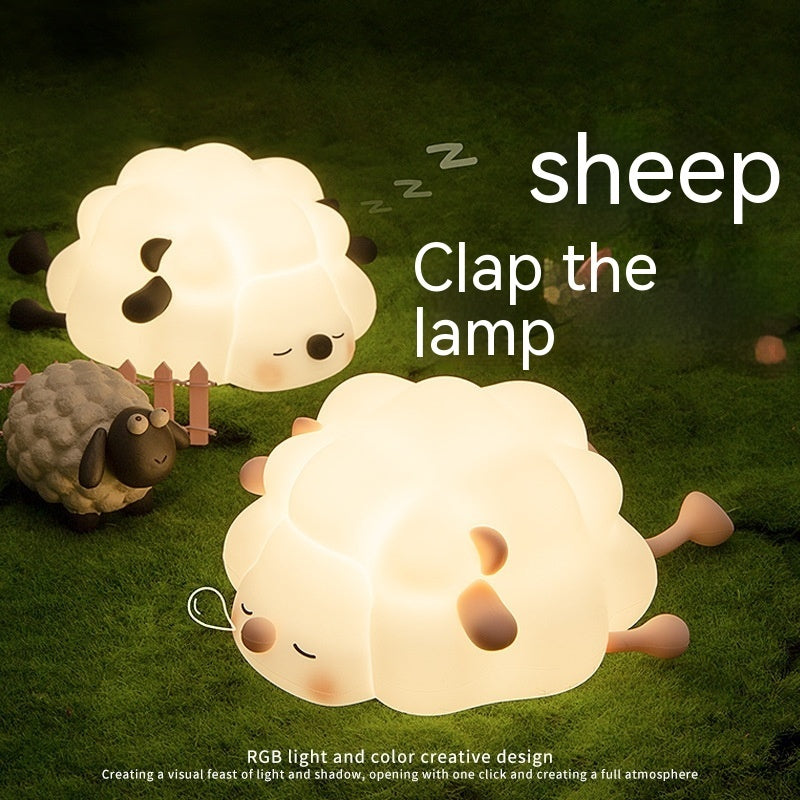 Larda fofa de lâmpada de lâmpada de desenho animado de ovelh