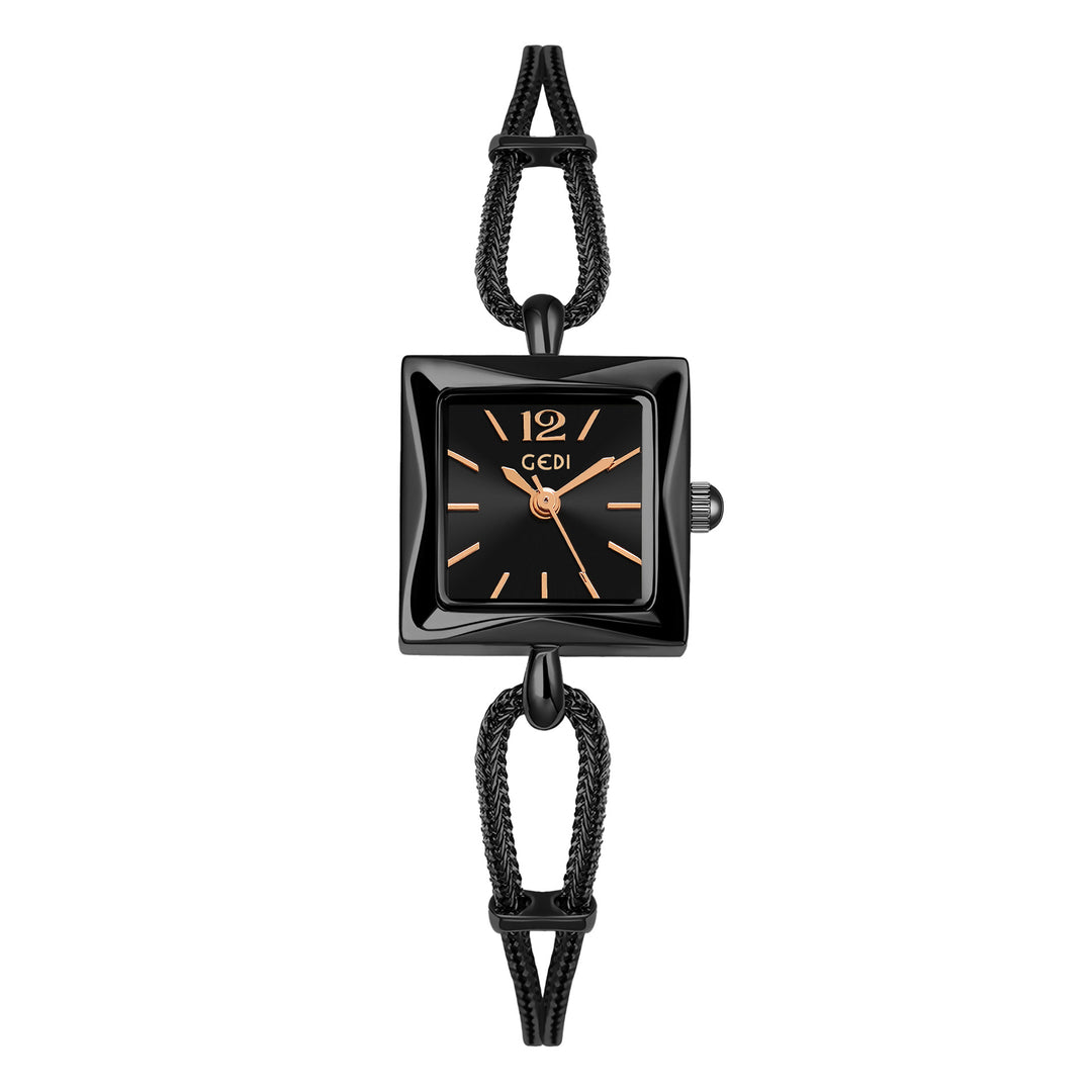 High-grade Simple Small Square Plate Alloy Bracelet Watch Antique Style