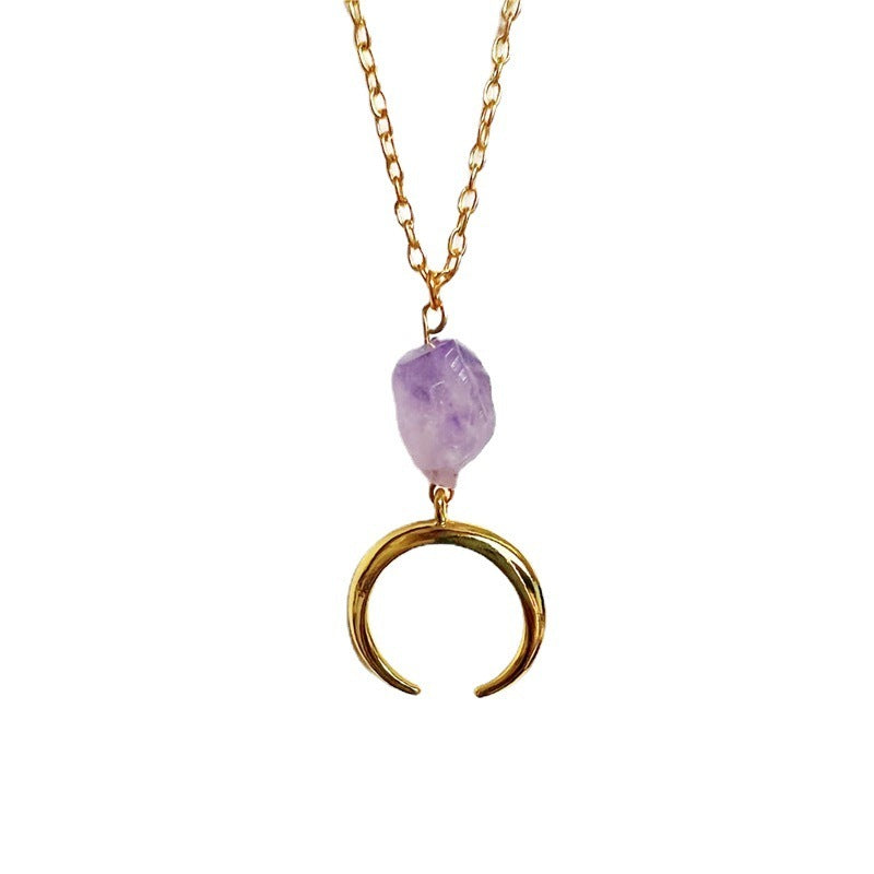 Natural Irregular Amethyst Pendant Necklace