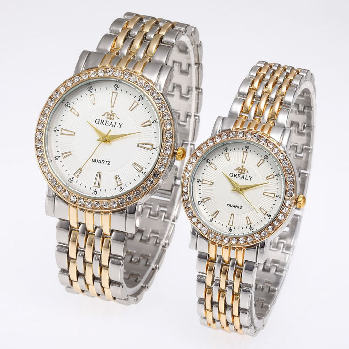 Couple Watch Men's Roman Scale Roman Diamond à la mode en acier de la mode