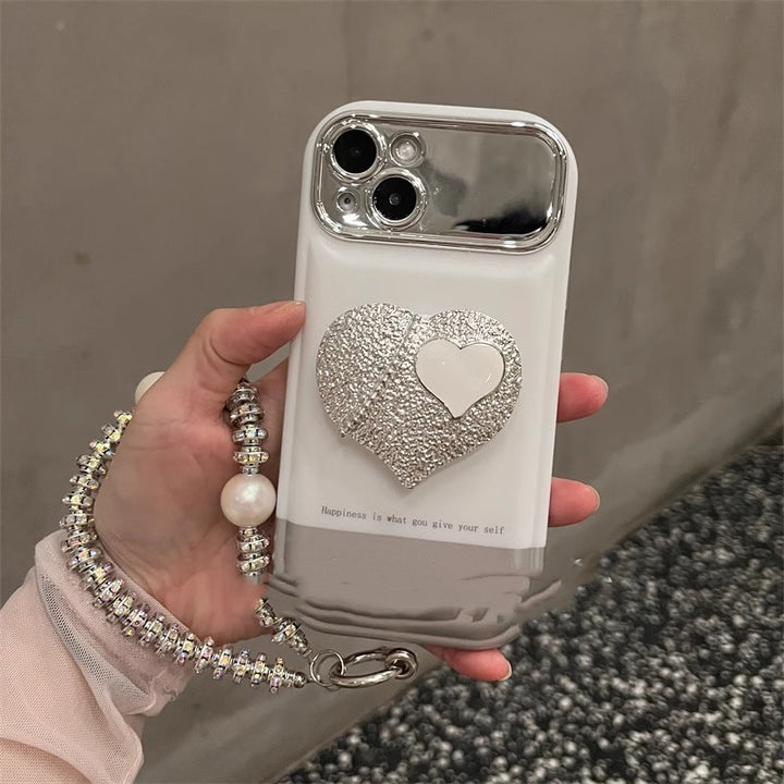 Корейский стиль in ins высококлассный серебряный белый портативный телефон телефона
