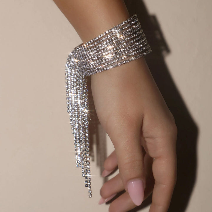 Multi-Layer Tassel Female Evening Party Rhinestone Armband