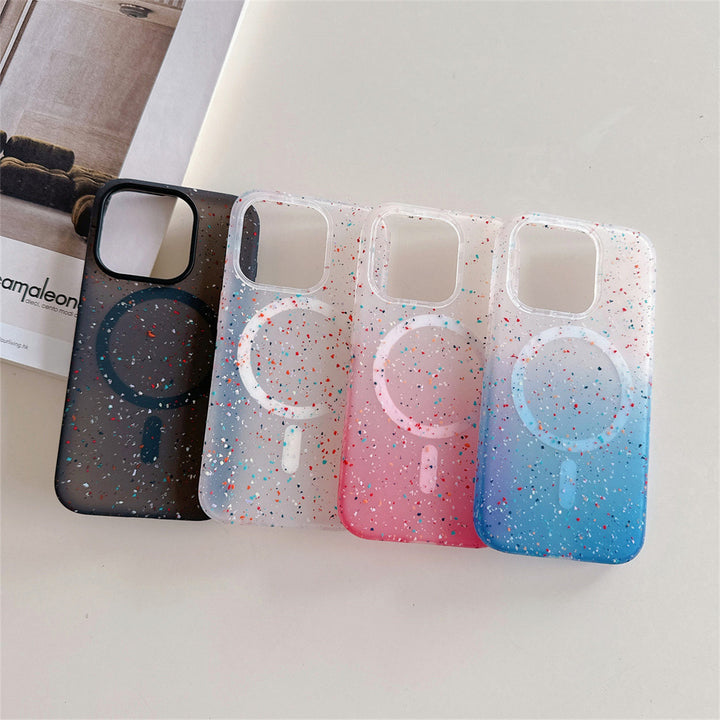 Liquid Silicone Splash Ink Magnetic Gradient Color Phone Case