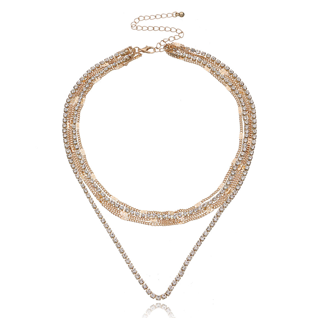 Multi-layer Full Diamond Temperamental Popular Claw Chain Rhinestone Necklace