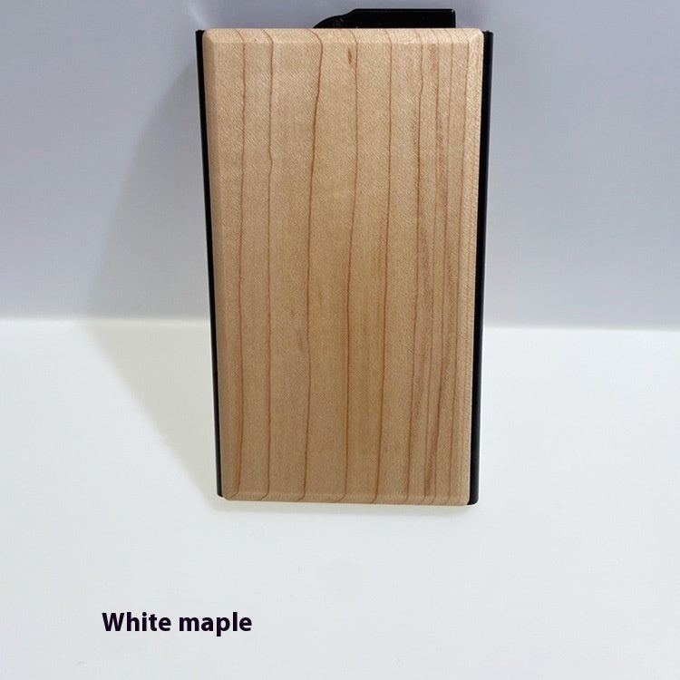 Creative Wood Business Card Metal Sticker Wood Automatic Pop-Up Bank Card RFID Box