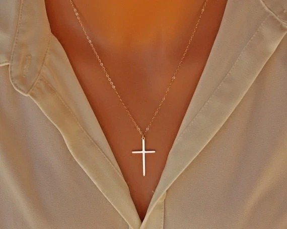Simple Fashion Cross Gold en Silver Pendant ketting
