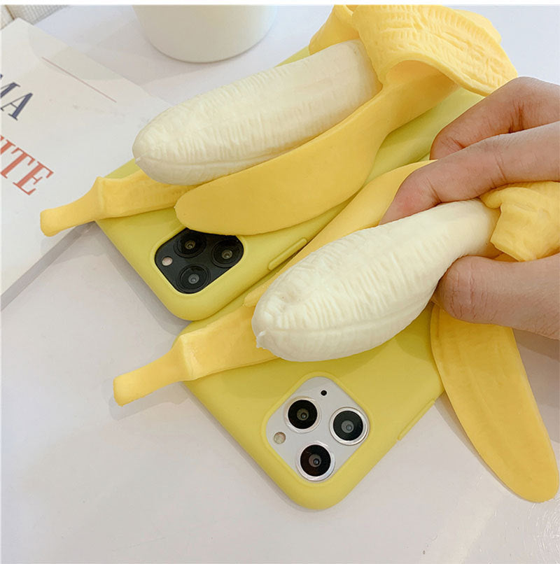 Caja de teléfono de silicona de plátano descifrado