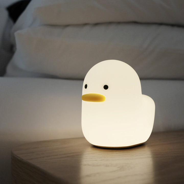 Noordse schattige mooie cartoon Doffe Duck Led Night Light Silicone USB Laad Nachtlicht Holiday Geschenken Kinderkamer Bedkamer Bedkamer