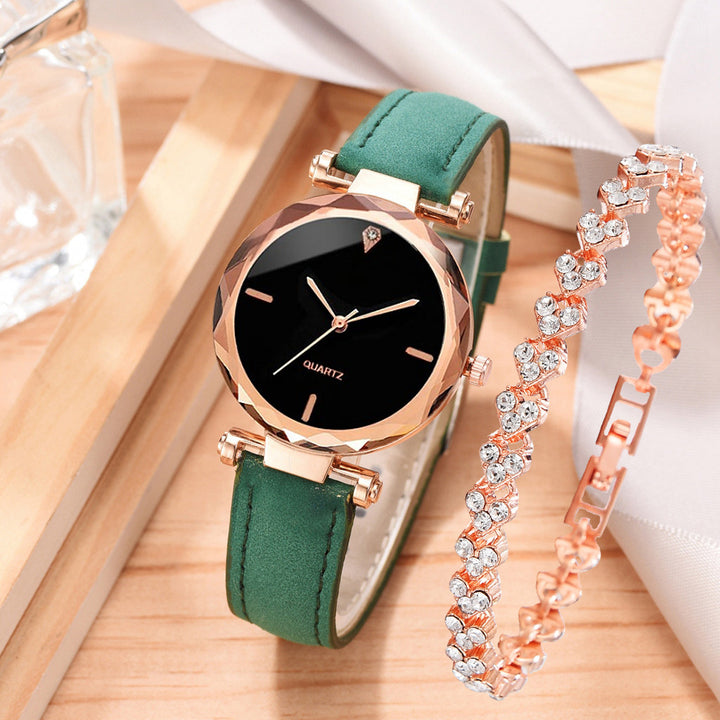 Assista Simples Belt Watch Quartz Watch Bracelet Terno