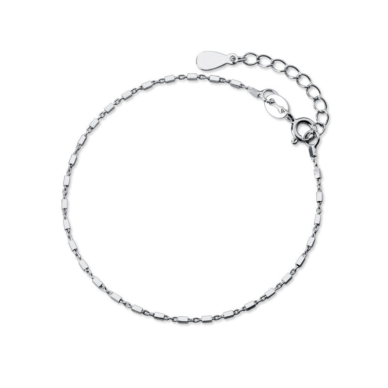 S925 sølv Small firkantet armbånd for kvinner