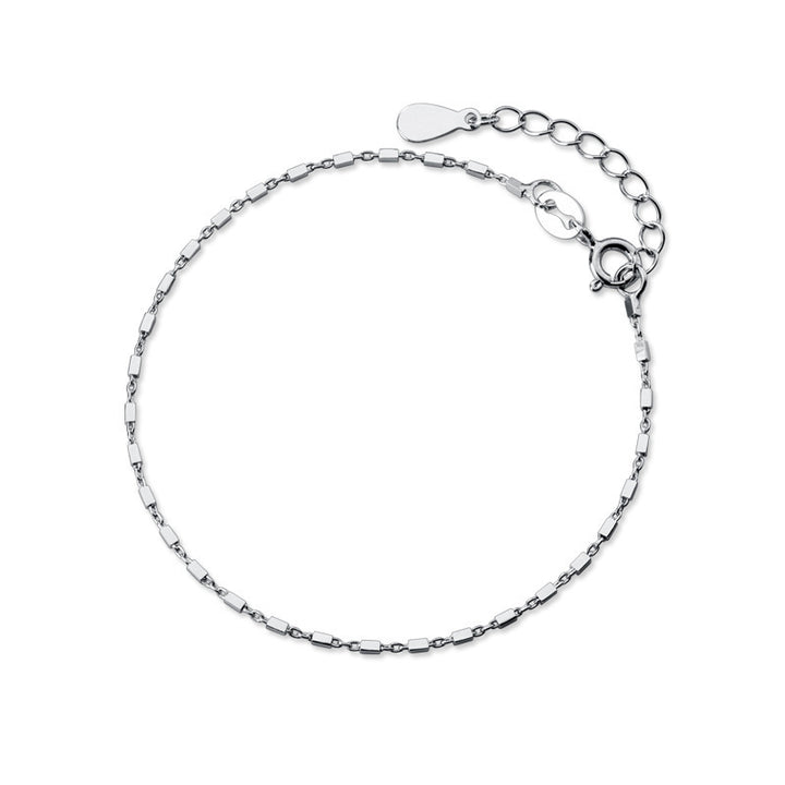 S925 Silver Small Square Bracelet voor vrouwen