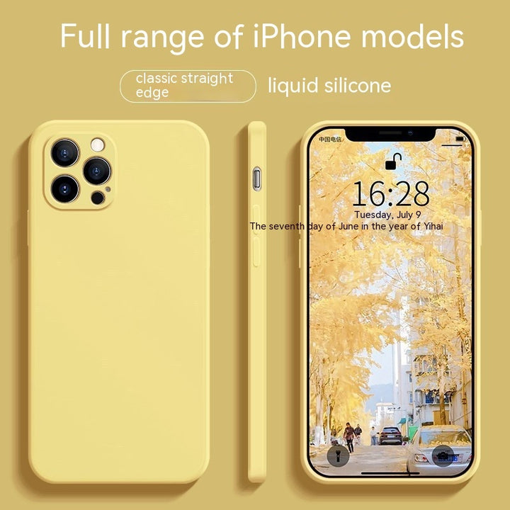 Anwendbar auf 15Promax Liquid Phone Case iPhone14plus gerade Kanten -Silikonschutz