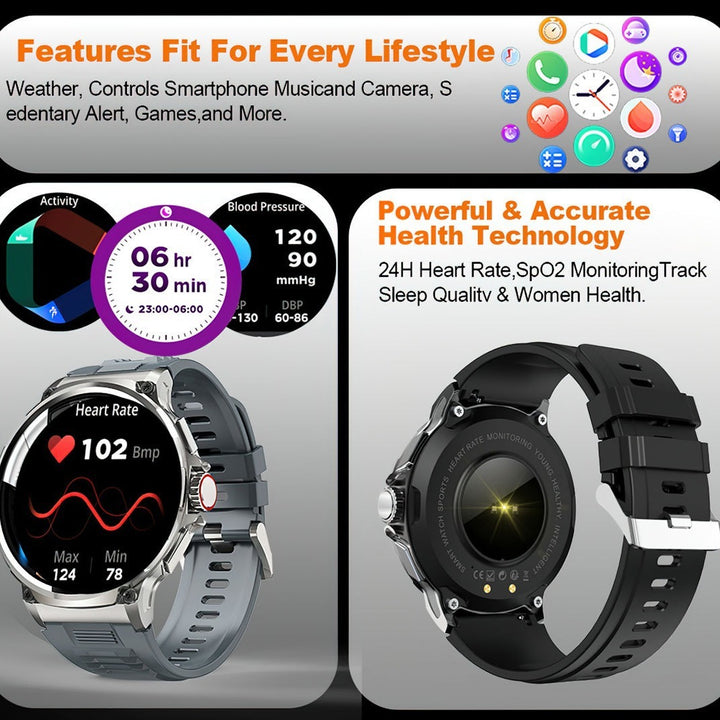 HD stor skärm Smart Watch Bluetooth Calling Heart Rate Blood Oxygen Monitoring