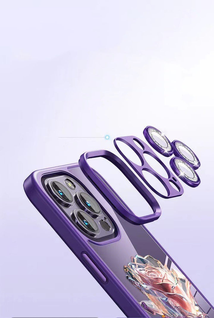 Pacchetto completo Rose Phone Case con film per lenti