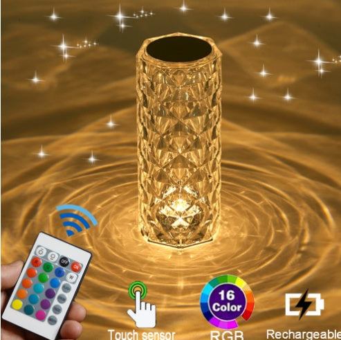 Lampe de table en diamant en cristal créatif
