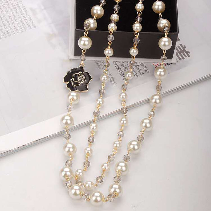 Long Necklace Fashion Exaggerated Temperamental Big Brand Pearl Pendant