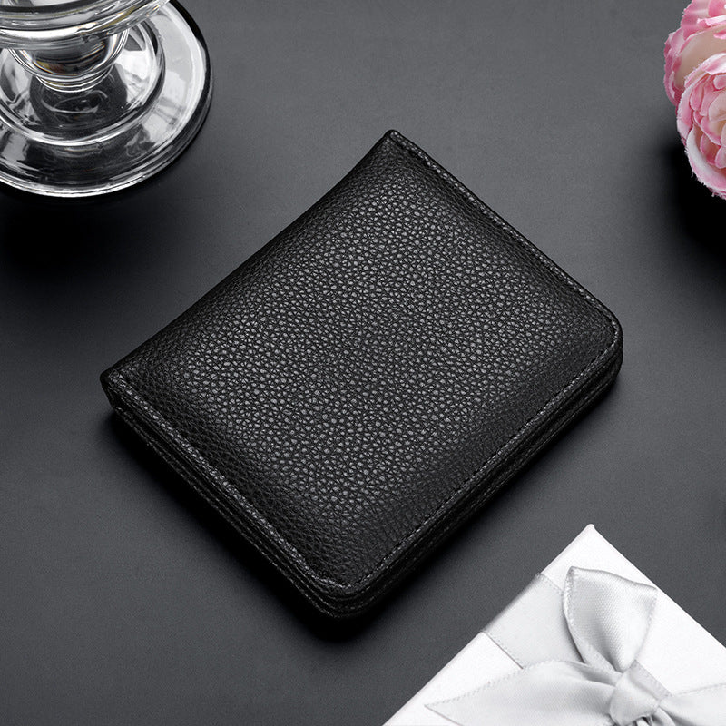 Fashion Casual Money Lychee Pattern Short Wallet