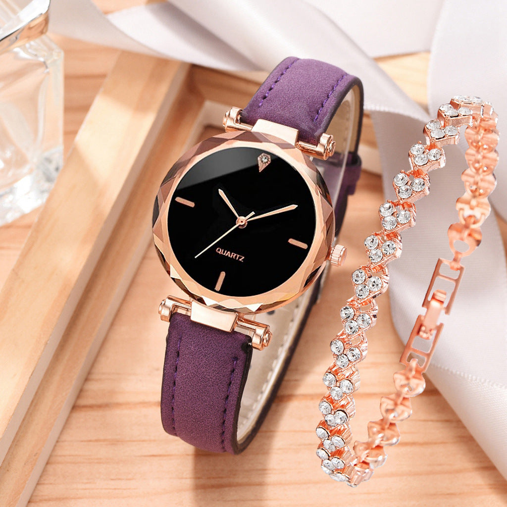 Assista Simples Belt Watch Quartz Watch Bracelet Terno