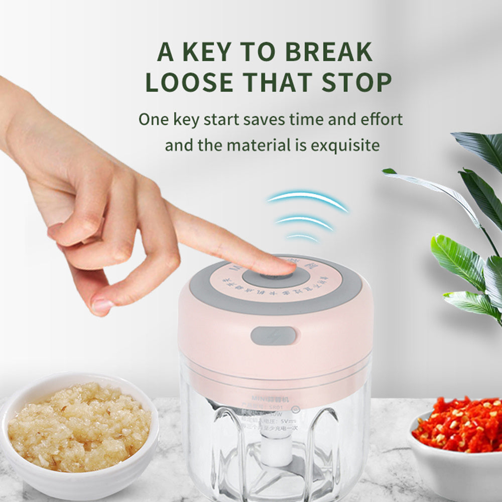 Mini Electric Garlic Chopper USB Carregamento Gengibre Mápula Máquina resistente Ferramenta de cozinha de pimenta durável