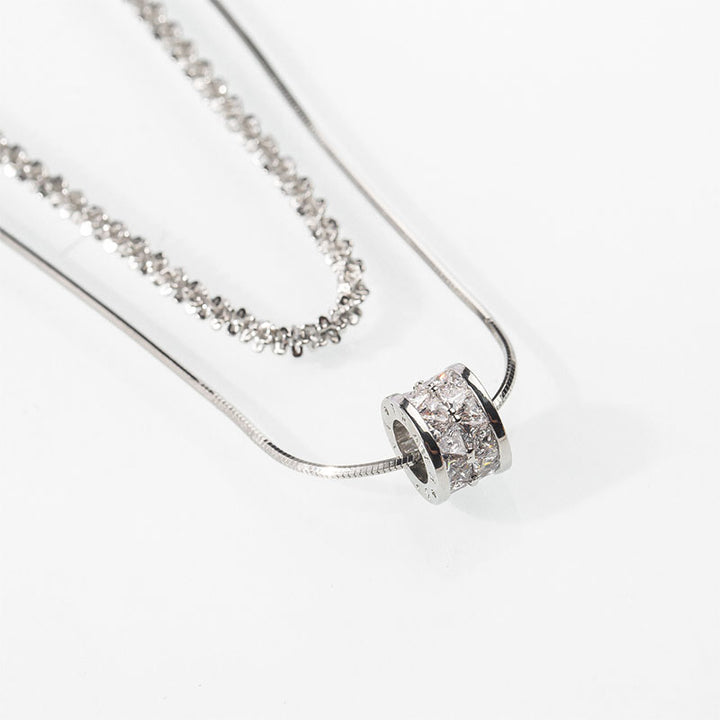 Diamond dubbele laag ketting sleutelbeen kettingaccessoires