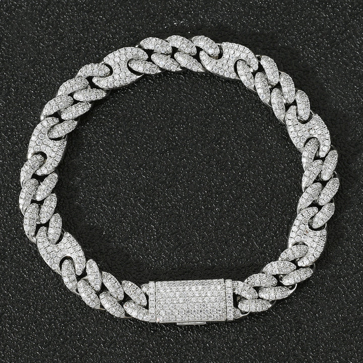 Lanț Micro Inlaid Zircon Chain Hip Hop Brățară pentru bărbați și femei