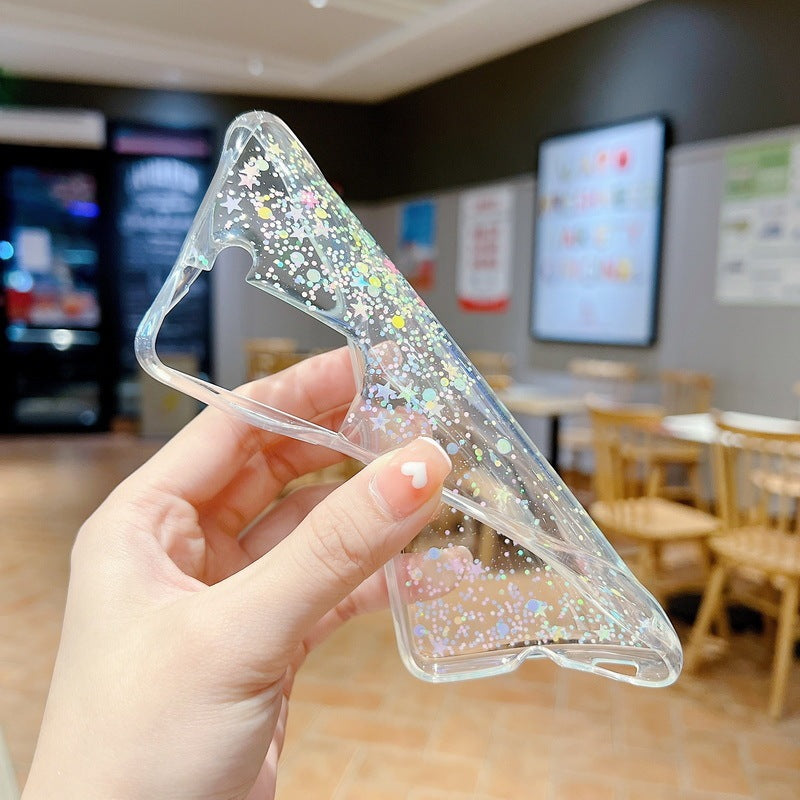 Transparant glitter poeder mobiele droom stipdop drop lijm glitter beschermkoffer