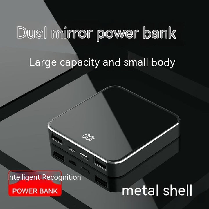 Mini Power Bank Large Capacity Double Face Mirror Thin And Compact