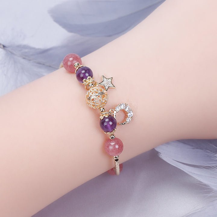 Bardo Crystal Armbånd Strawberry Quartz White Moonlight