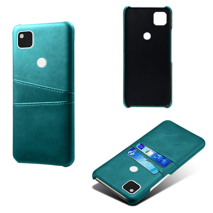 Tillämplig på Pixel4A -telefonfodral Pixel 4A Mobiltelefon Double Card Protection Leather Case