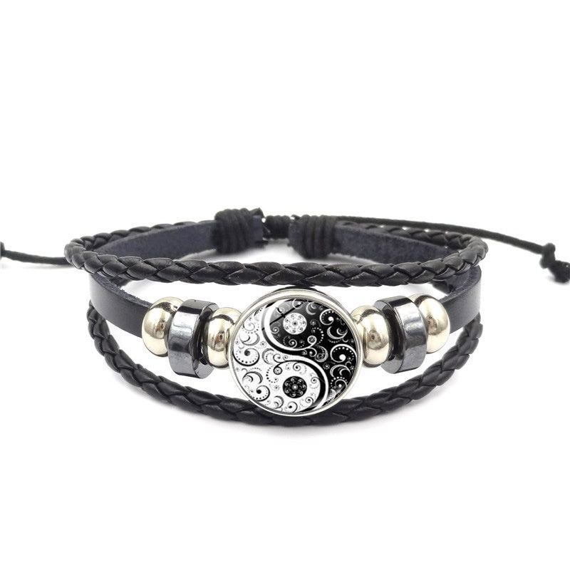 Men's Retro Punk Multi-layer Beaded Weave Bracelet