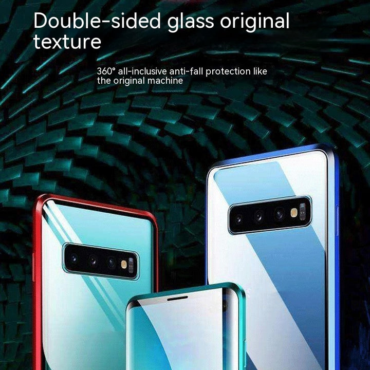 両面ガラス磁気キングメタルフレームオールインクルーシブ電話ケース