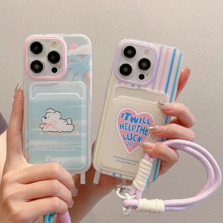 Cartoon Lanyard Phone Case Card Halter Schutzhülle