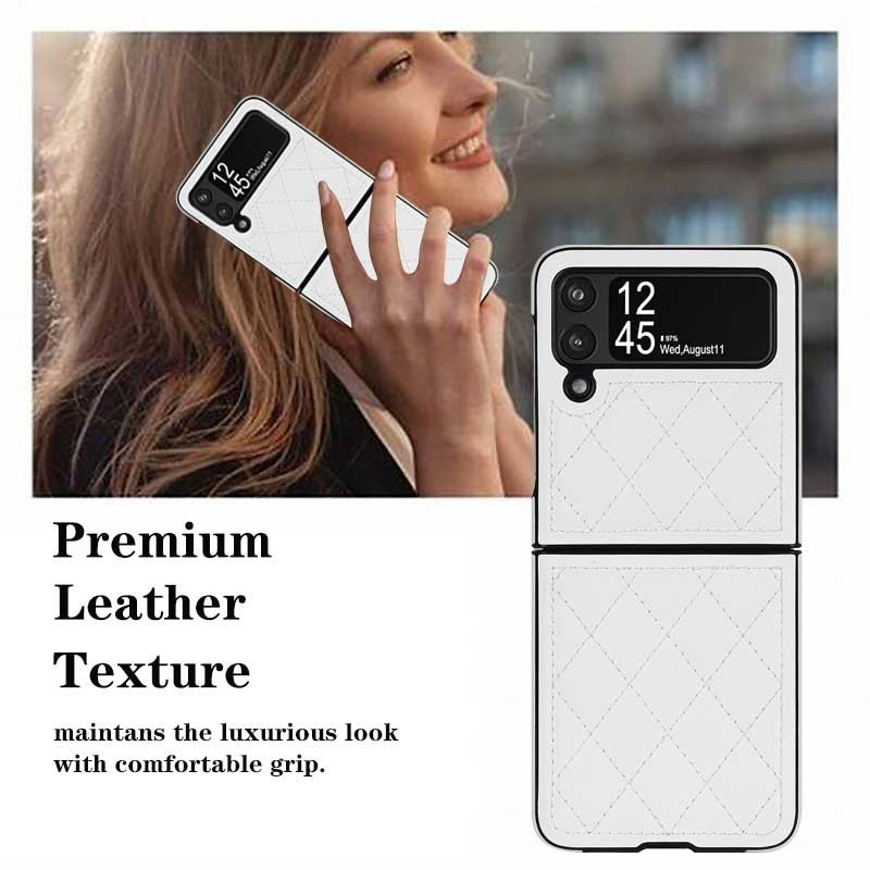 Pantalla plegable Caja de teléfono de piel a cuadros con textura con textura