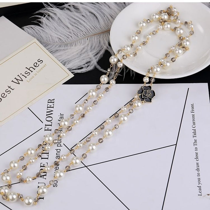 Long Necklace Fashion Exaggerated Temperamental Big Brand Pearl Pendant