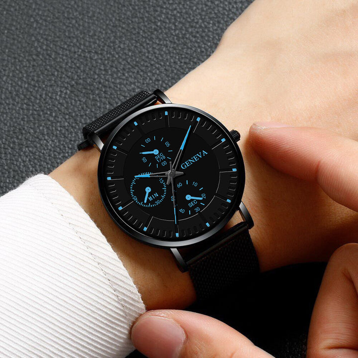 Sangle en mailles de la mode coréenne Watch pour hommes Simple