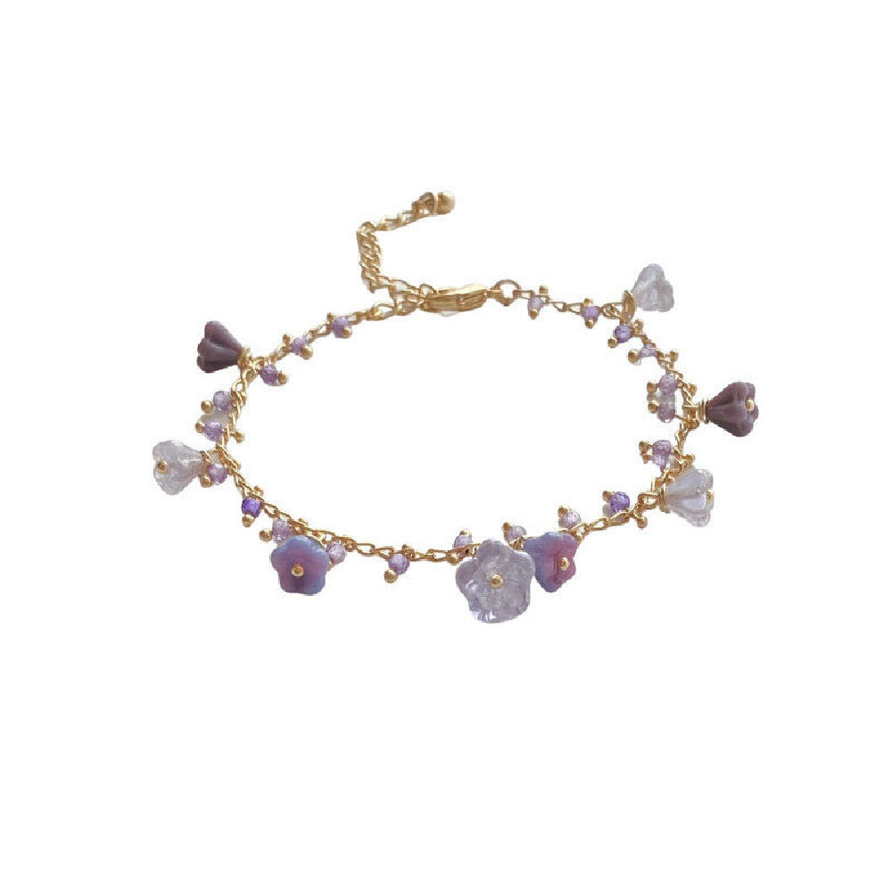 Fashionable Mysterious Purple Flower Bracelet