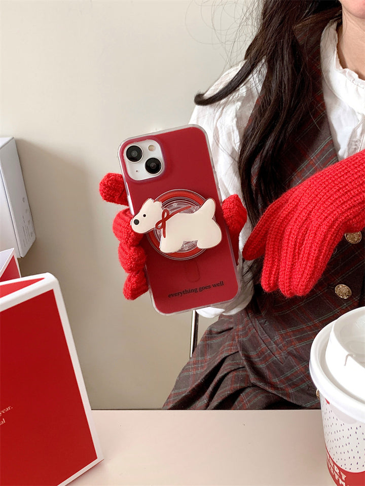 Carcasă telefonică cu pappy cu papură roșie de nou an