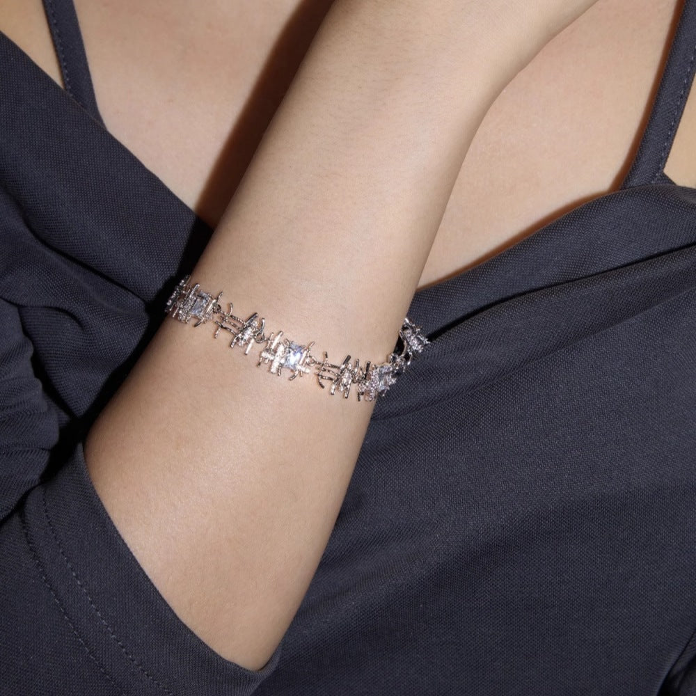 Bracelet de zircon tissé pour femmes