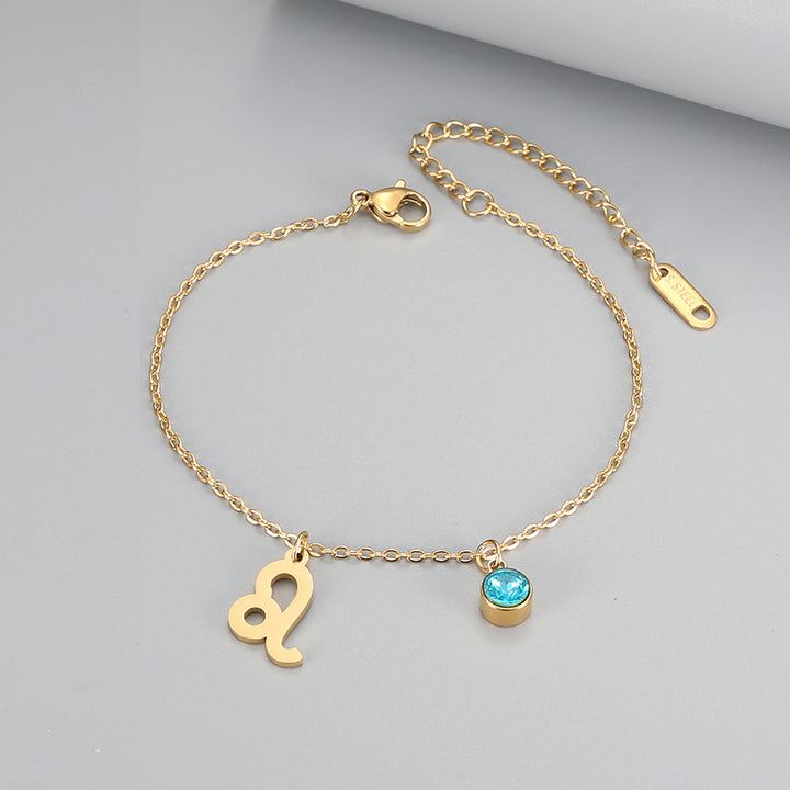 Bracelet de constellation de la mode rétro incrustée de zircon bleu