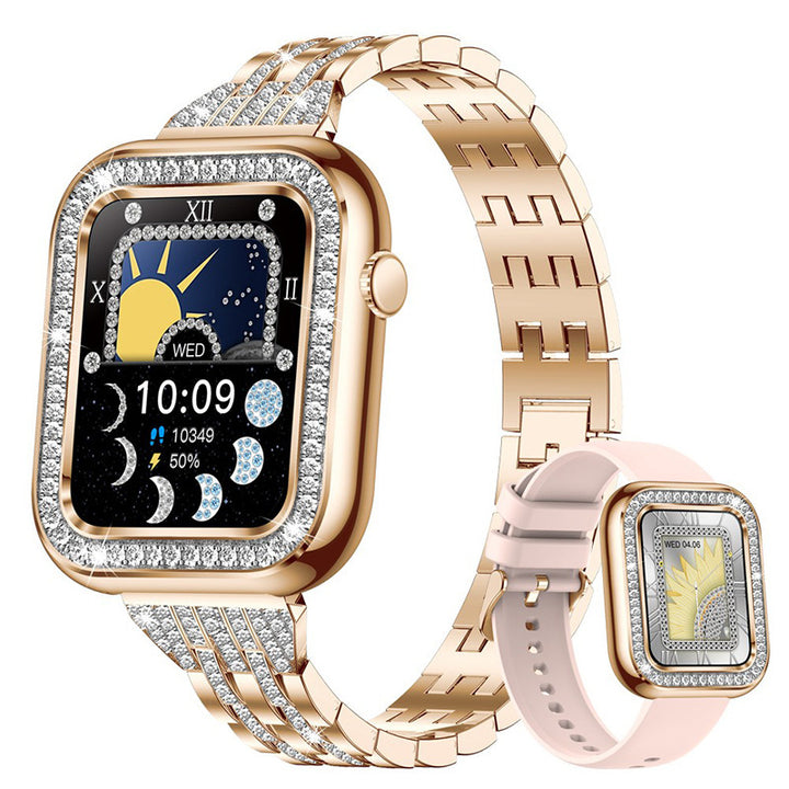 New Square Fashion Women Smart Wall Wallwatch Diamond Waterproof