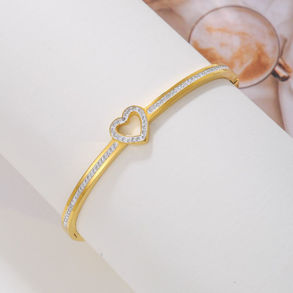 Women's Fashion Titanium Steel Diamond Love Bracelet