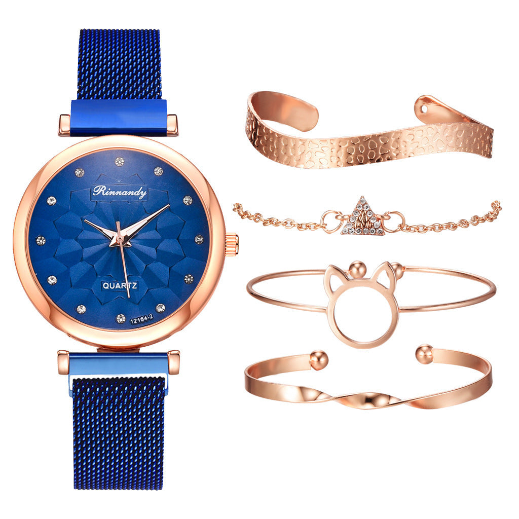 Fivela magnética FLOR Milan Mesh Strap Watch Bracelet Terno