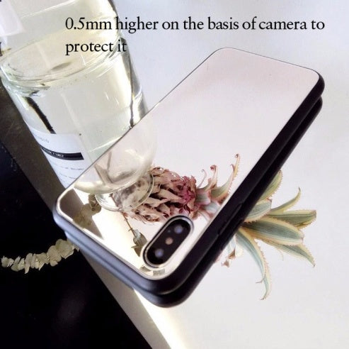 Compatibel met Apple, iPhonex Mirror Phone Case iPhone7/8plus make-up zelf-timer glazen hoesje